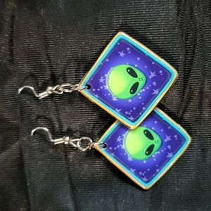 Hippy sun Sci fi alien the grays Earrings goth punk emo